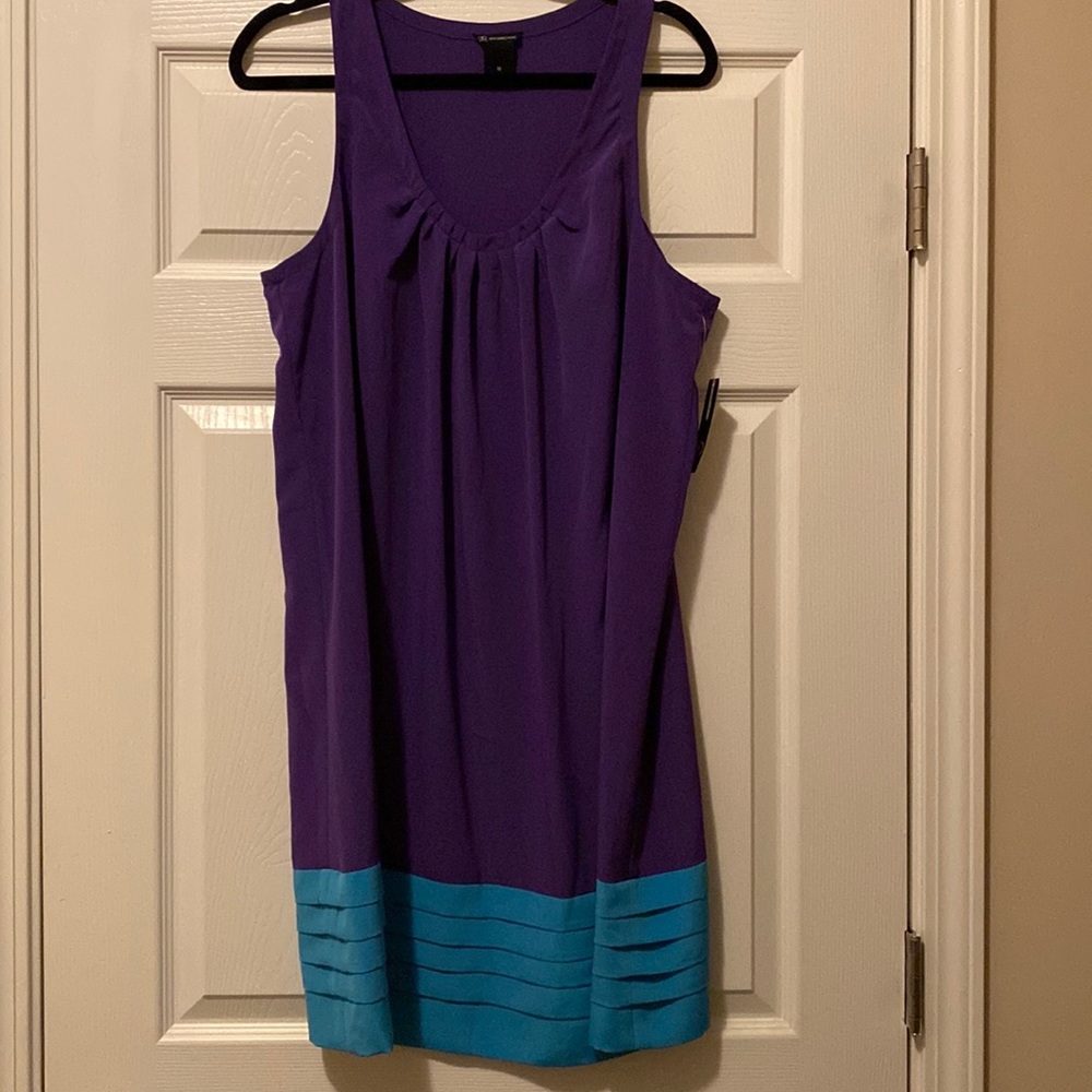 NWT sleeveless purple dress with blue accent bottom